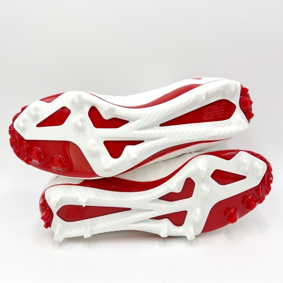 New Balance Mens Red White Burn X2 Low Cut Lacrosse Cleats Shoes Size 6.5 - Picture 9 of 12